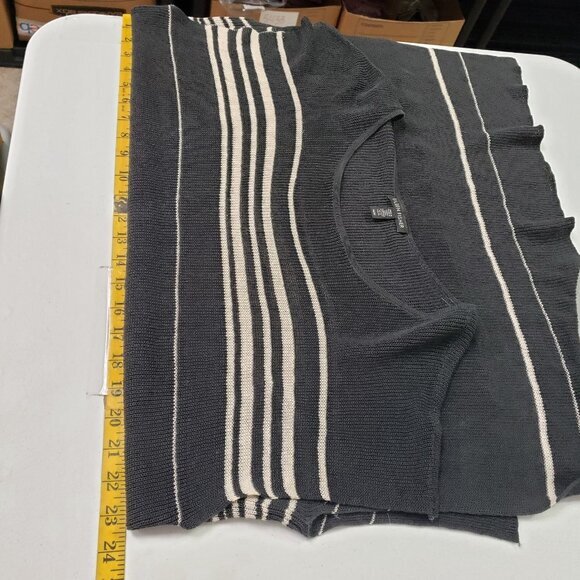 Eileen Fisher Womens Oversized Tunic Top Size M Gray Striped Lagom Sustainable - Picture 5 of 8
